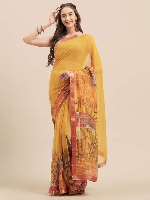 abstract printed saree - 17165957 - Very Small Image - 1