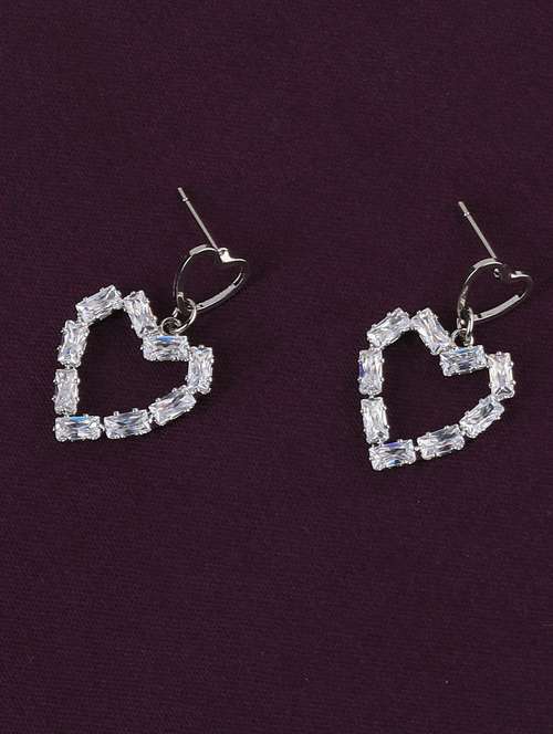 silver metal drop earring - 17194455 - Very Small Image - 1