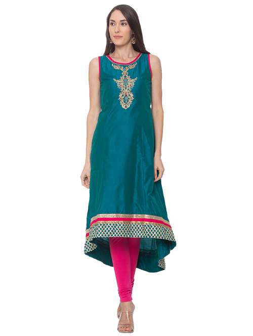 embroidered high-low kurta - 17208643 - Very Small Image - 1