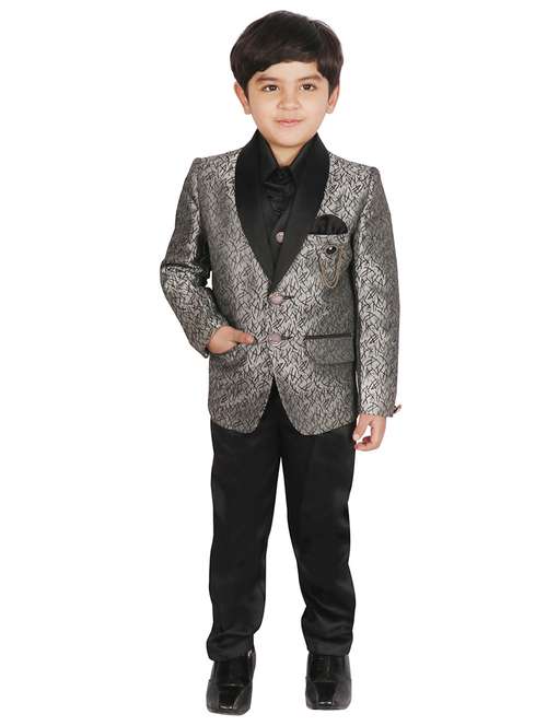 grey silk suit sets twin & dungree - 17237009 - Very Small Image - 1