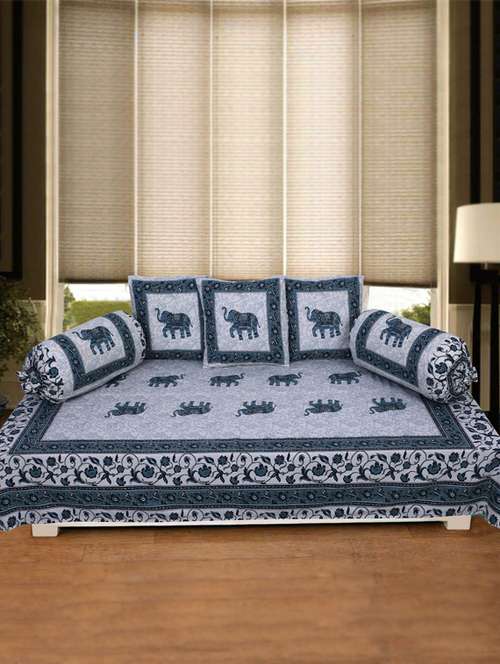 cotton jaipuri print traditional diwan set - 17279685 - Very Small Image - 1