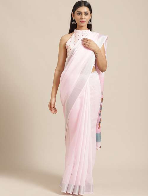 floral printed saree with blouse - 17293943 - Very Small Image - 1