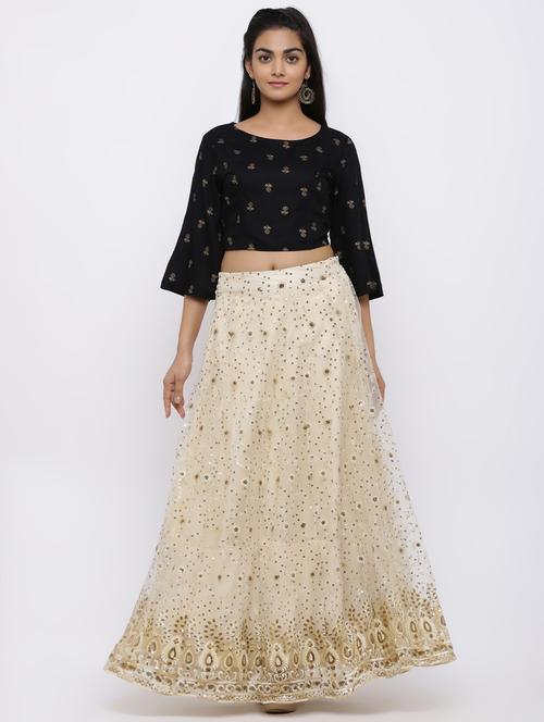 foil print flared lehenga - 17336992 - Very Small Image - 1