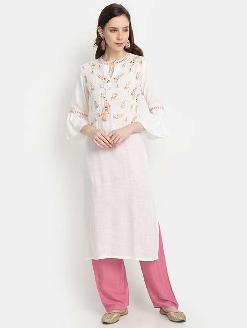 embroidered straight kurta - 17353028 - Very Small Image - 1