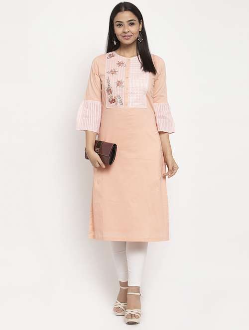 embroidered straight kurta - 17368410 - Very Small Image - 1