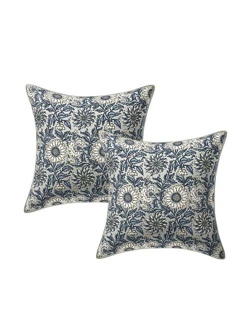 cotton jaipuri hand block print canvas cushion cover (pack of 2) - 17377162 - Very Small Image - 1