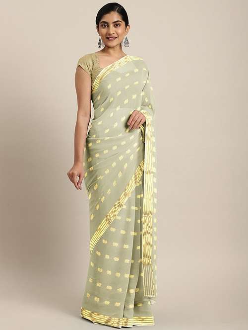 zari work bordered saree with blouse - 17379095 - Very Small Image - 1
