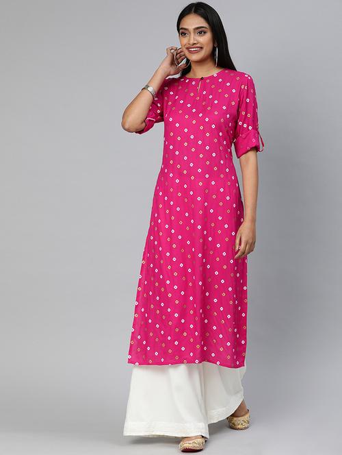 bandhani straight kurta - 17398428 - Very Small Image - 1
