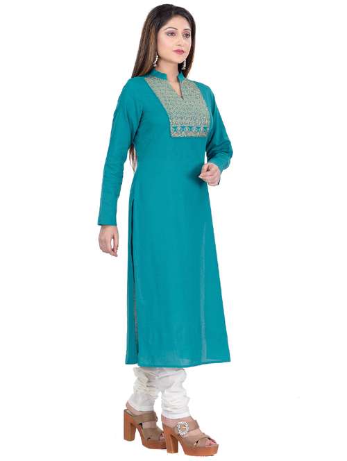 women's straight kurta - 17411397 - Very Small Image - 1
