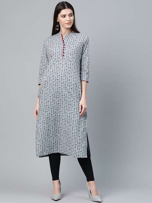 printed straight kurta - 17434081 - Very Small Image - 1