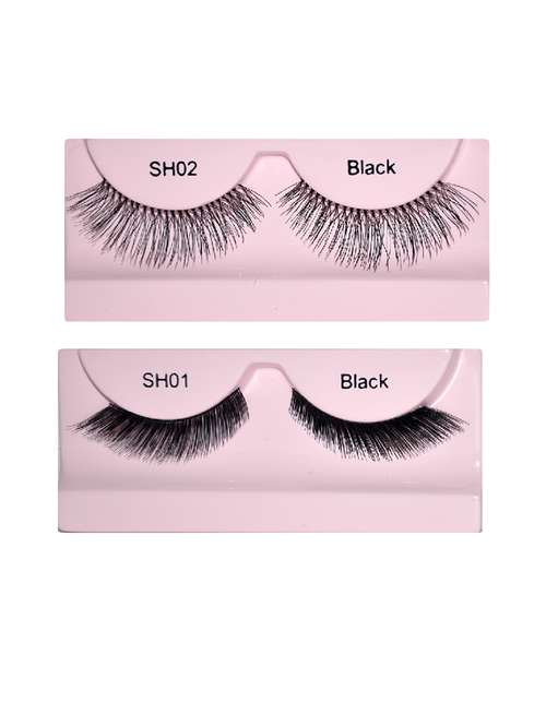 glamgals hollywood-u.s.a stylish black soft thick reusable false eye lashes pack of 2 - 17440037 - Very Small Image - 1
