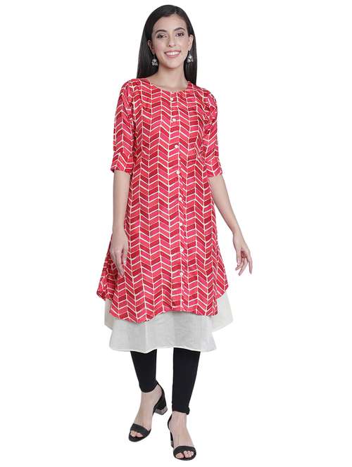 women's layered kurta - 17445091 - Very Small Image - 1