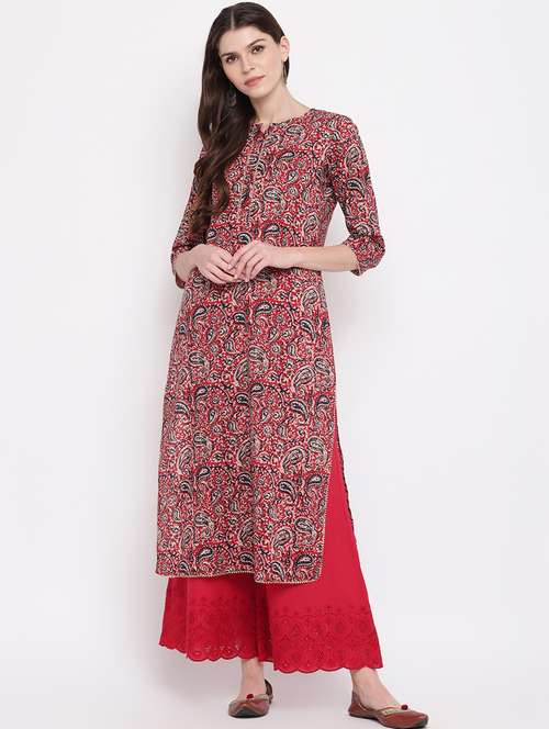 women's straight kurta - 17459517 - Very Small Image - 1