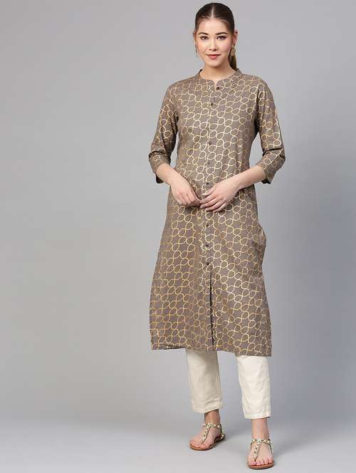 women's straight kurta - 17463118 - Very Small Image - 1
