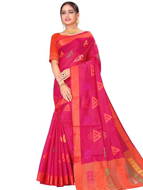 jacquard banarasi saree with blouse - 17469799 - Very Small Image - 1