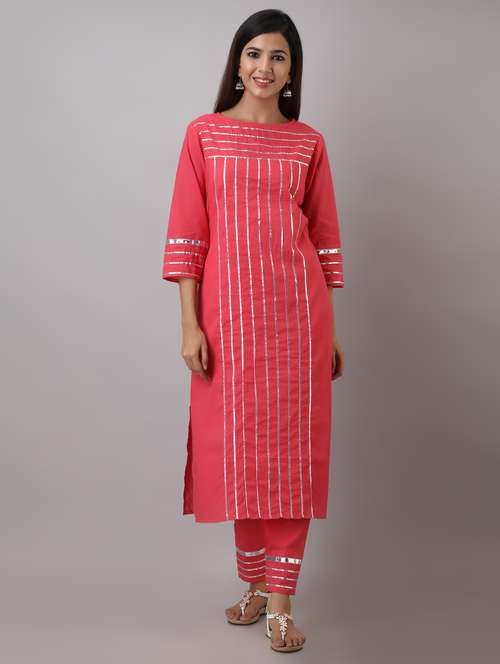 solid kurta pant set - 17484871 - Very Small Image - 1