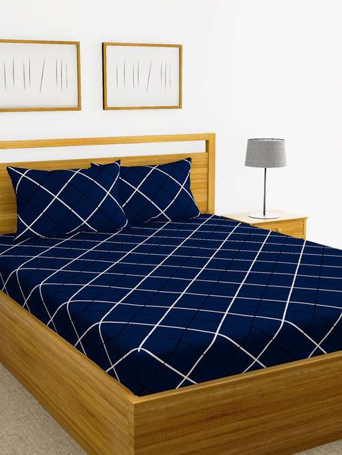 austin 110gsm micro-peached double bedsheet with 2 pillow cover - deep colors & soft-finish fabric -3pc set - 17499967 - Very Small Image - 1