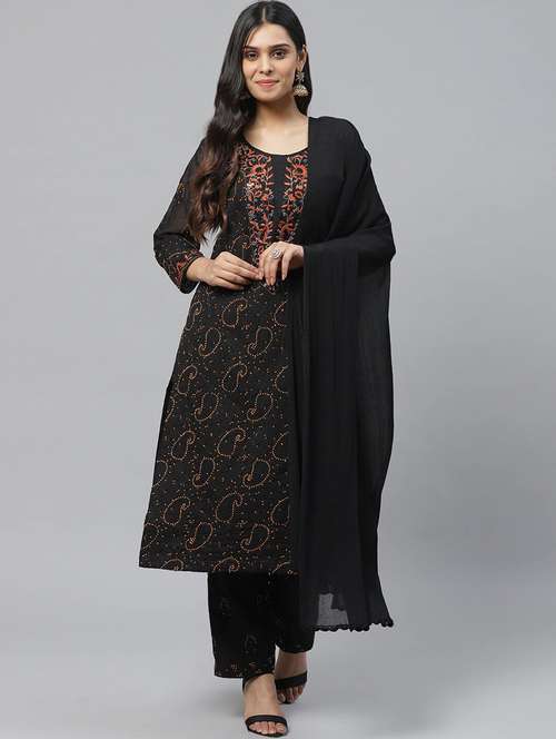 chikankari unstitched suit set - 17528554 - Very Small Image - 1