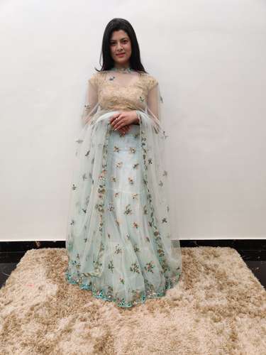 net embroidered lehenga set - 17548940 - Very Small Image - 1