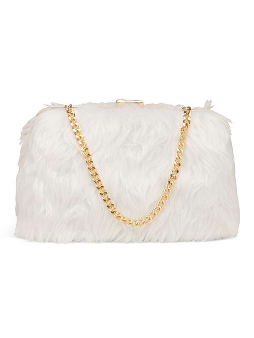 white fur box clutch - 17559909 - Very Small Image - 1