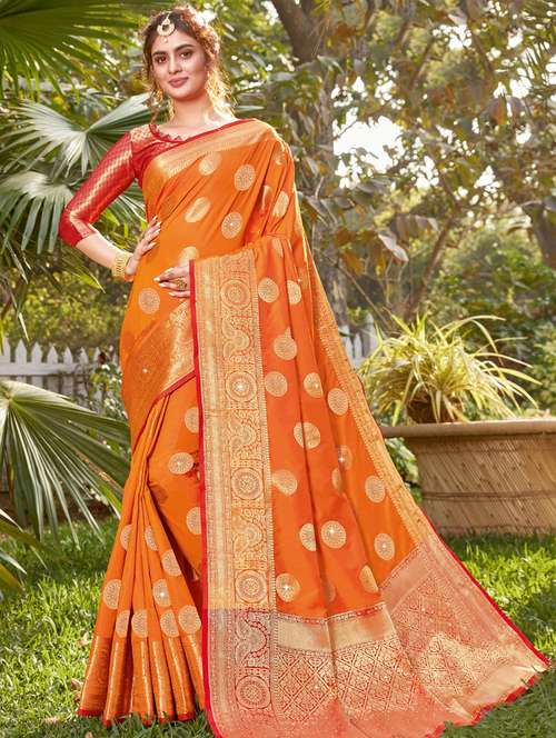 zari work woven saree - 17574089 - Very Small Image - 1