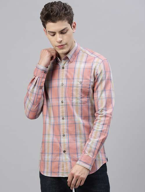 pink checkered casual shirt - 17594786 - Very Small Image - 1