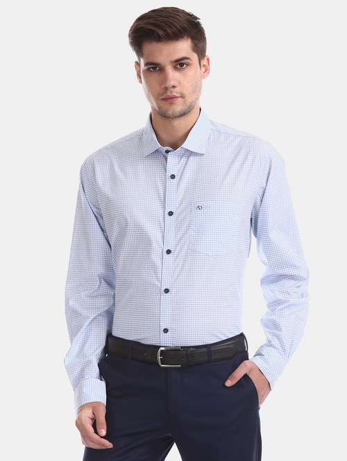 light blue printed formal shirt - 17598154 - Very Small Image - 1