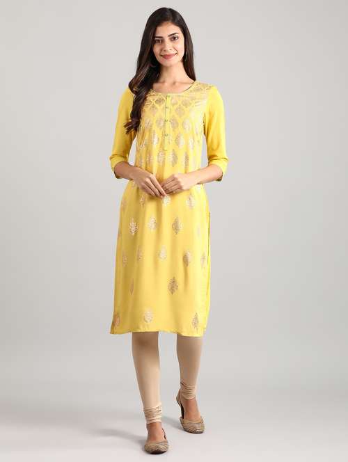 women's straight kurta - 17614153 - Very Small Image - 1