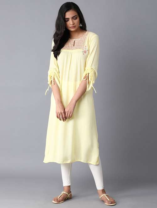 women's straight kurta - 17627319 - Very Small Image - 1