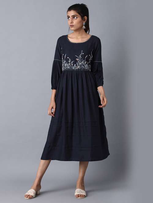embroidered a-line dress - 17649444 - Very Small Image - 1