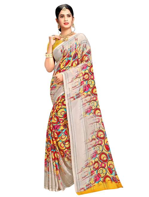 abstract print printed saree with blouse - 17693987 - Very Small Image - 1