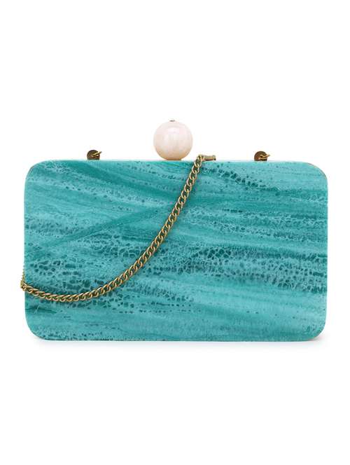 blue wood box clutch - 17695004 - Very Small Image - 1
