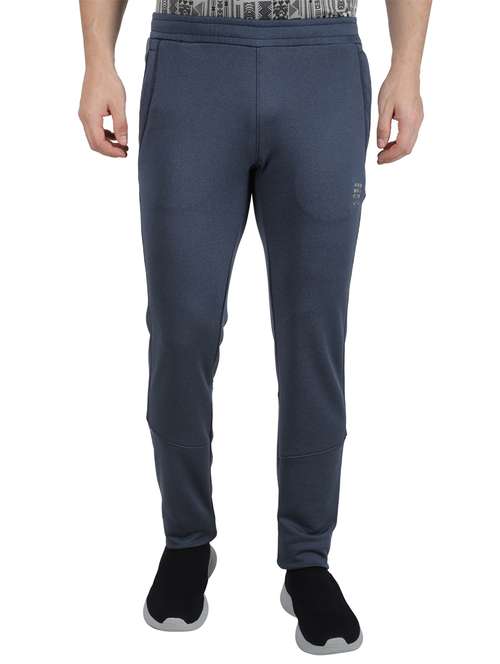blue solid full length track pant - 17735223 - Very Small Image - 1