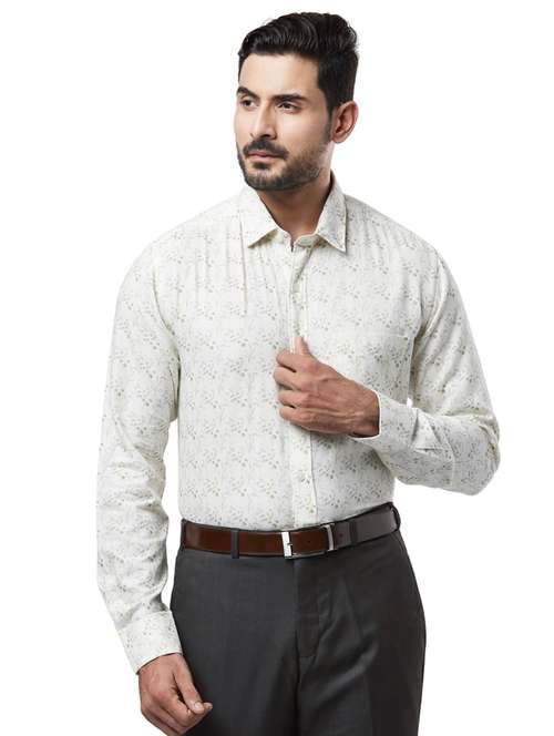white printed formal shirt - 17766686 - Very Small Image - 1