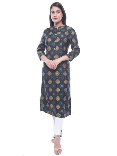printed straight kurta - 17782898 - Very Small Image - 1
