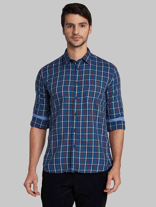 blue checkered casual shirt - 17803560 - Very Small Image - 1