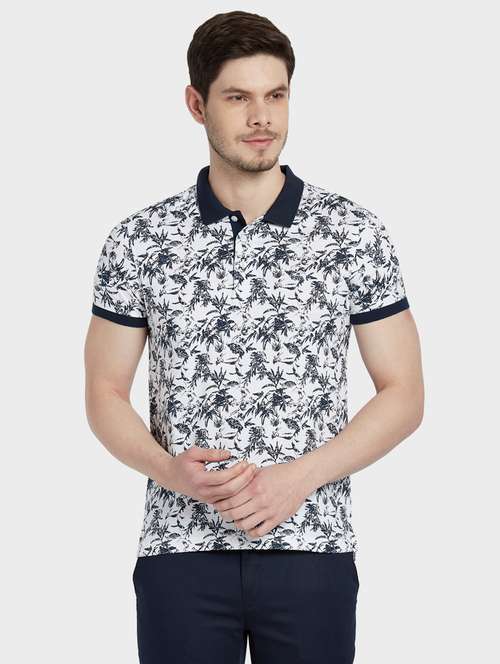 white floral polo t-shirt - 17804924 - Very Small Image - 1