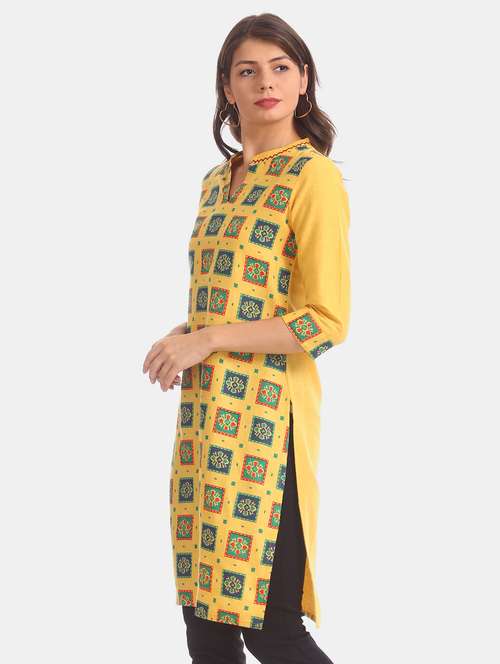 printed straight kurta - 17818725 - Very Small Image - 1