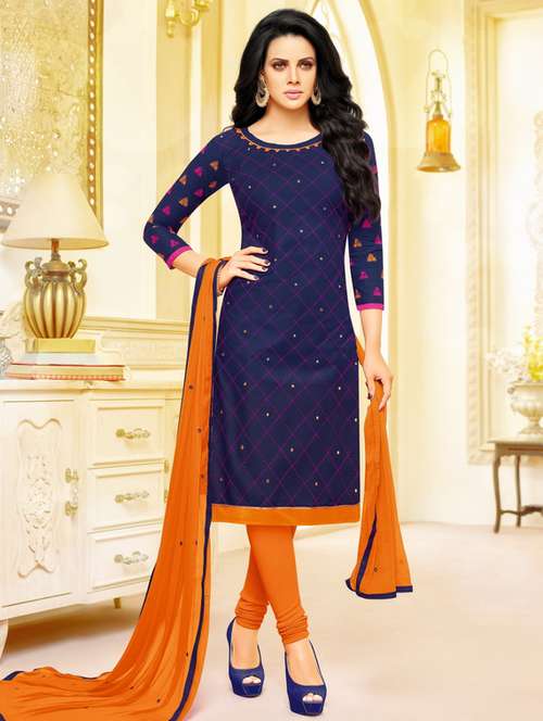 kaantha work semi-stitched suit set - 17856799 - Very Small Image - 1