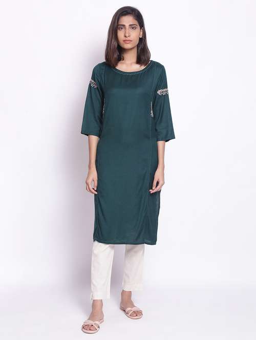 women's straight kurta - 17888278 - Very Small Image - 1