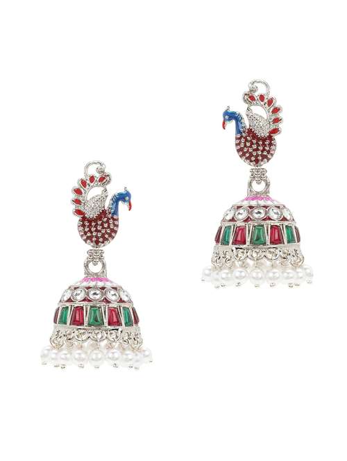 multi colored metal jhumka earring - 17904624 - Very Small Image - 1