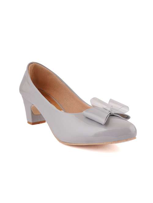 grey pu slip on pumps - 17906486 - Very Small Image - 1