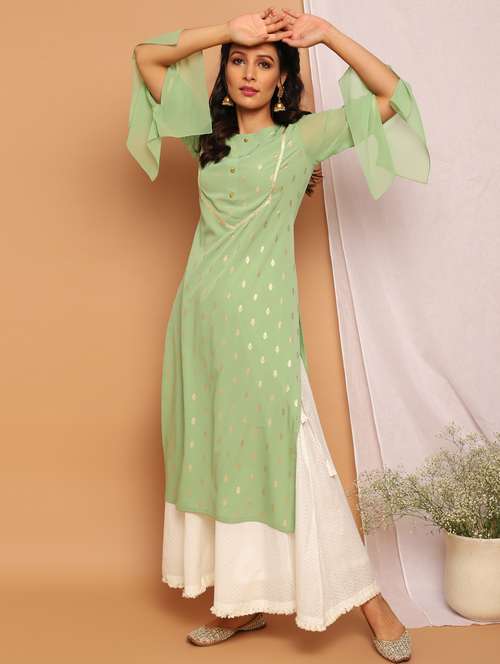 women's straight kurta - 17954748 - Very Small Image - 1