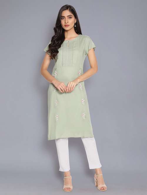 women's straight kurta - 17960389 - Very Small Image - 1