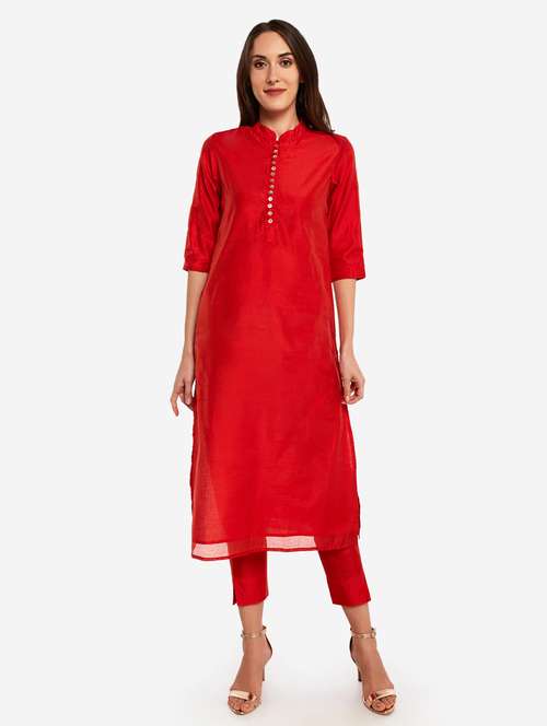 solid kurta pant set - 17968768 - Very Small Image - 1