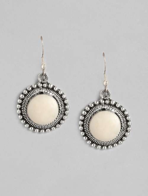 silver metal drop earring - 18030226 - Very Small Image - 1