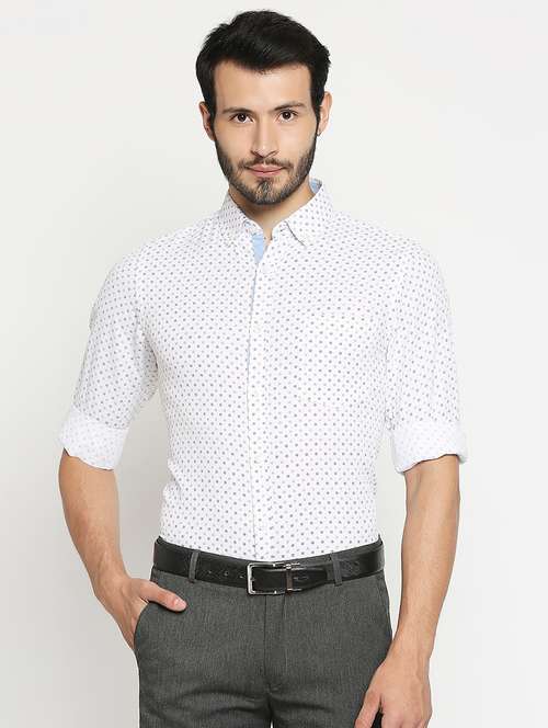 white printed formal shirt - 18046509 - Very Small Image - 1