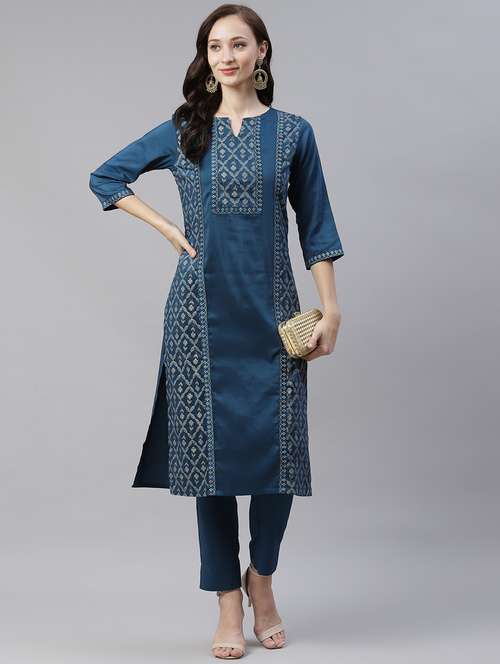 women's straight kurta - 18058025 - Very Small Image - 1