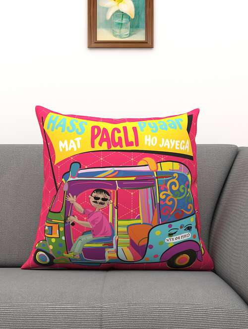 athom living hass mat pagali printed cushion cover red 40x40 cm (pack of 1) - 18113598 - Very Small Image - 1