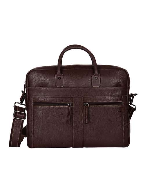 brown leather messenger messenger bag - 18145132 - Very Small Image - 1